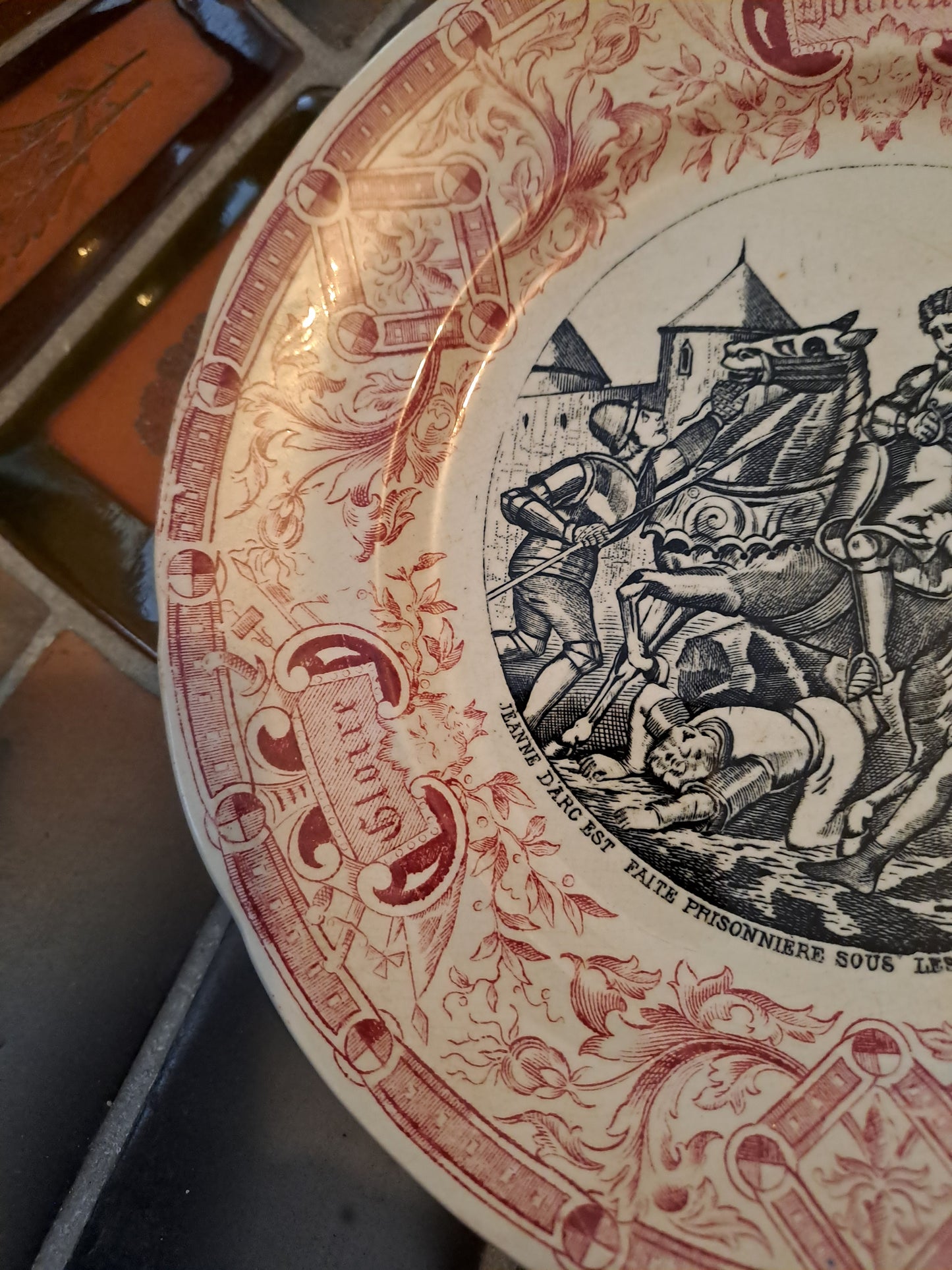 Assiette Parlante Sarreguemines Jeanne D'arc Est Faite Prisonnière Sous Les Murs