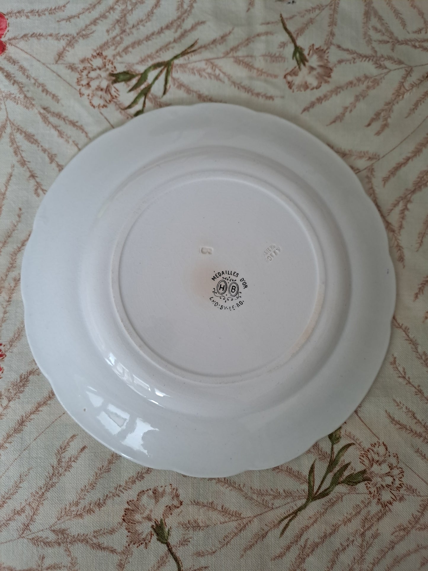 Assiette décorative Parlante. Faïence. H. B. Choisy Le Roi. N°12.