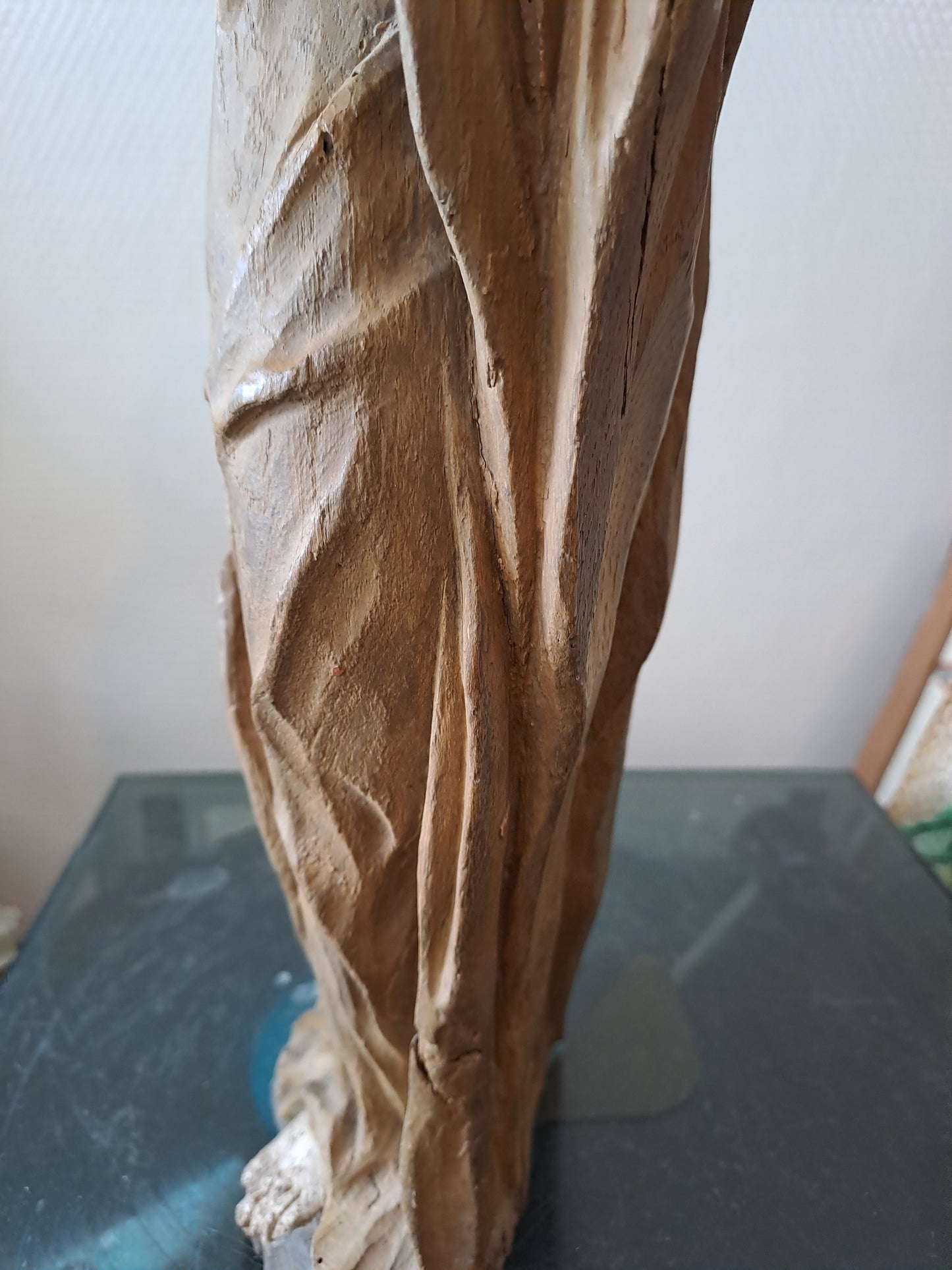 Statue en bois Polychrome. Représentant Saint Jean-Baptiste. 1ere moitié du XVIII eme