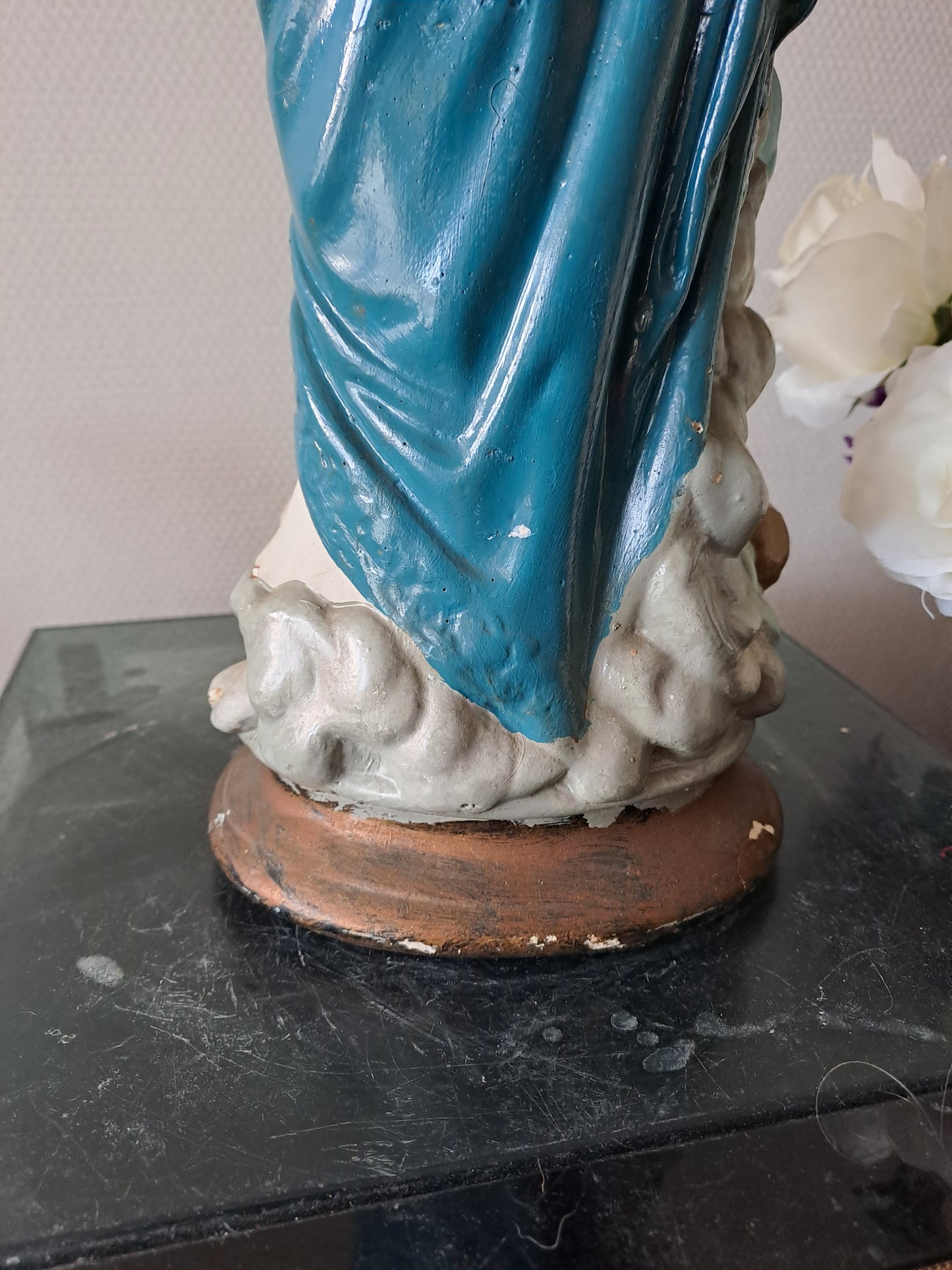 Statue représentant Notre-Dame des Victoires. 46 cm de haut. Vintage. Ancien. N°2.