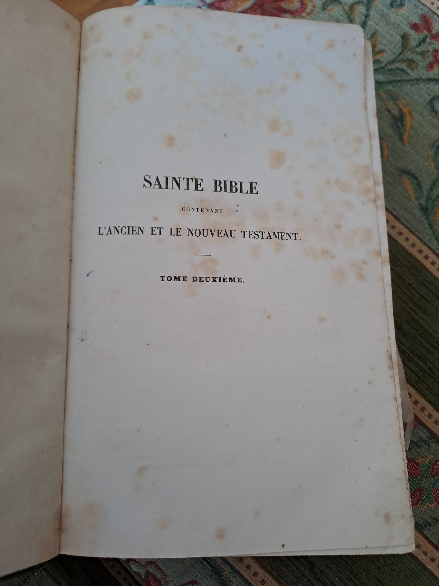 Sainte Bible. T2. R. P. De Carrières commentaires de Menochius. 1854.