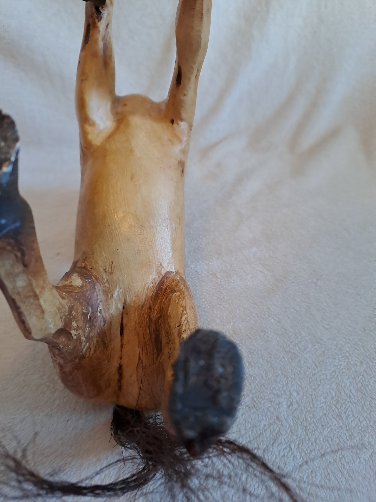 Caleche de course avec son cheval. Jouet vintage de collection.