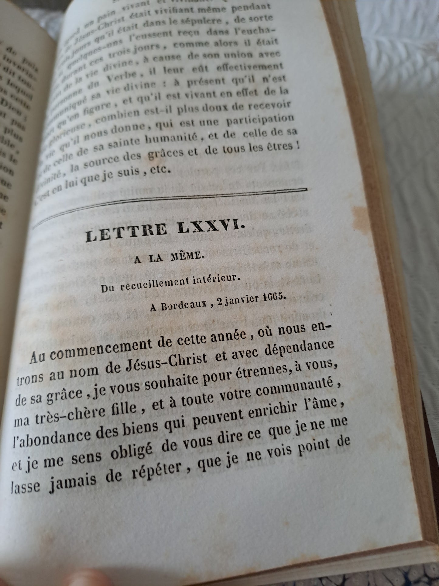 Livre. Lettres spirituelles par le Révérend Père J. J. Surin. 1846.