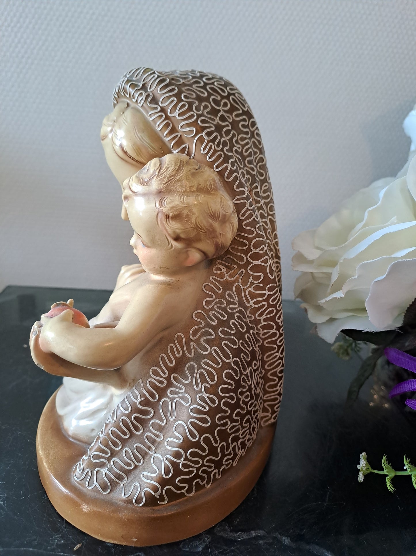 Buste Sainte-Vierge Marie Portant L'enfant Jesus.