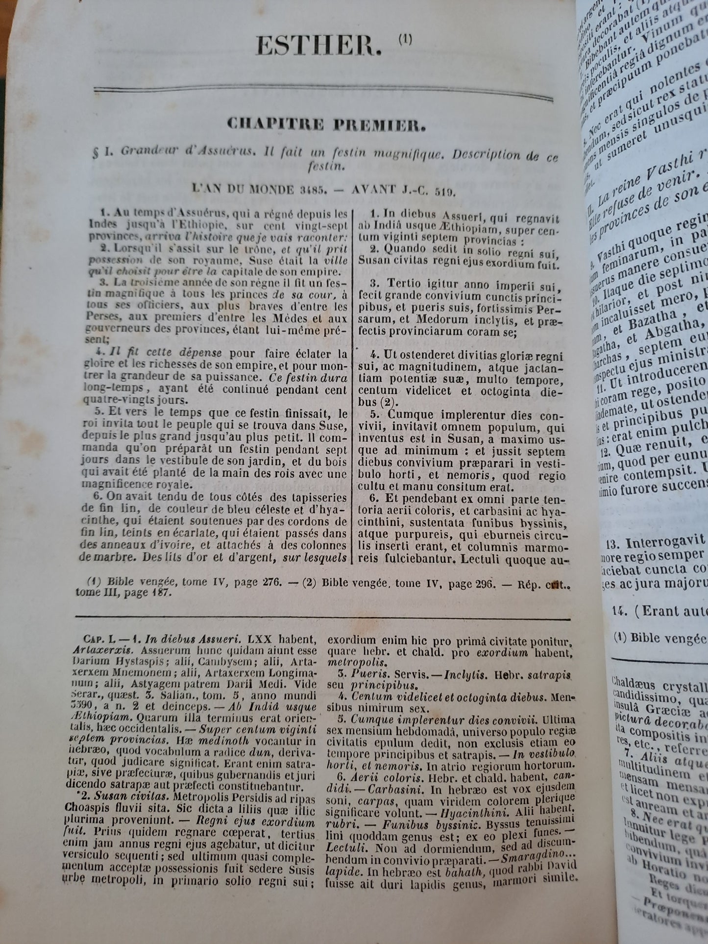 Sainte Bible. T2. R. P. De Carrières commentaires de Menochius. 1854.