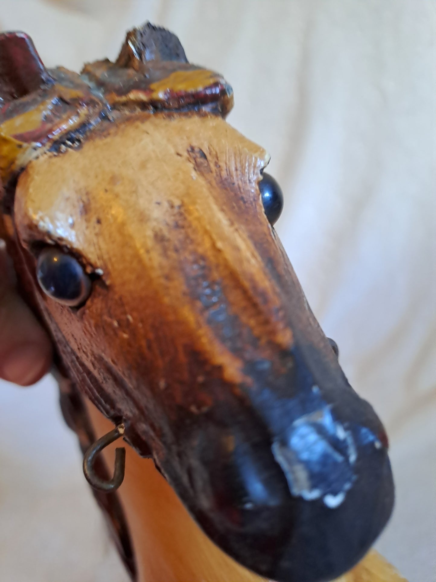 Caleche de course avec son cheval. Jouet vintage de collection.