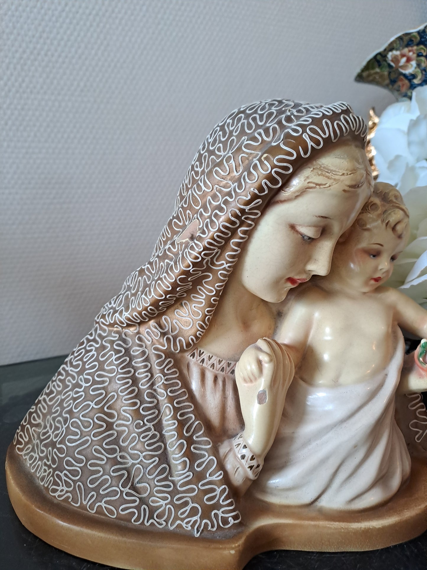 Buste Sainte-Vierge Marie Portant L'enfant Jesus.