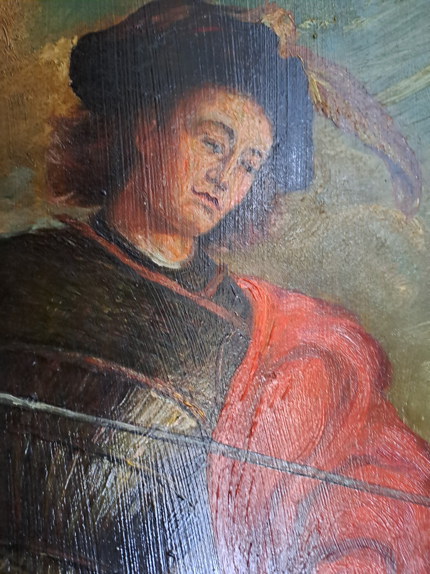 Tableau Saint-Martin et le mendiant d'après Van Dick. Signé. 125cm X 107 cm.