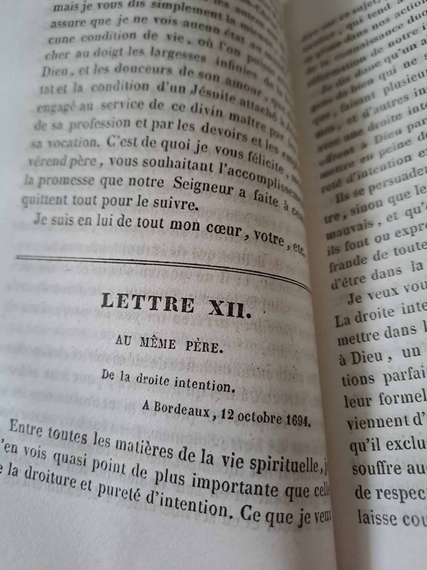 Livre. Lettres spirituelles par le Révérend Père J. J. Surin. 1846.