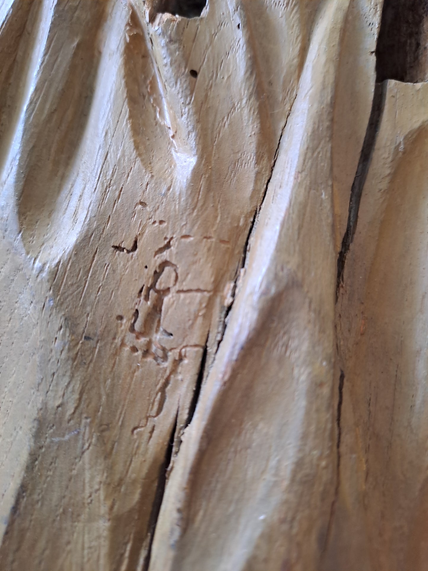 Statue en bois Polychrome. Représentant Saint Jean-Baptiste. 1ere moitié du XVIII eme