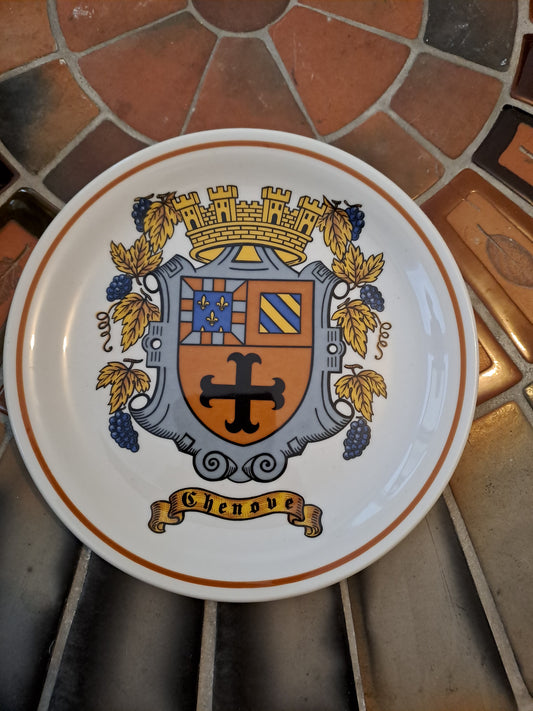 Assiette Blason Chenôve Pillivuyt Decor Grand Feu 20 Cm