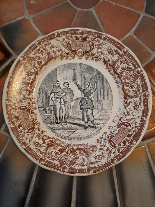 Assiette Sarreguemines Jeanne D'arc Va Trouver Le Seigneur De Baudricourt.