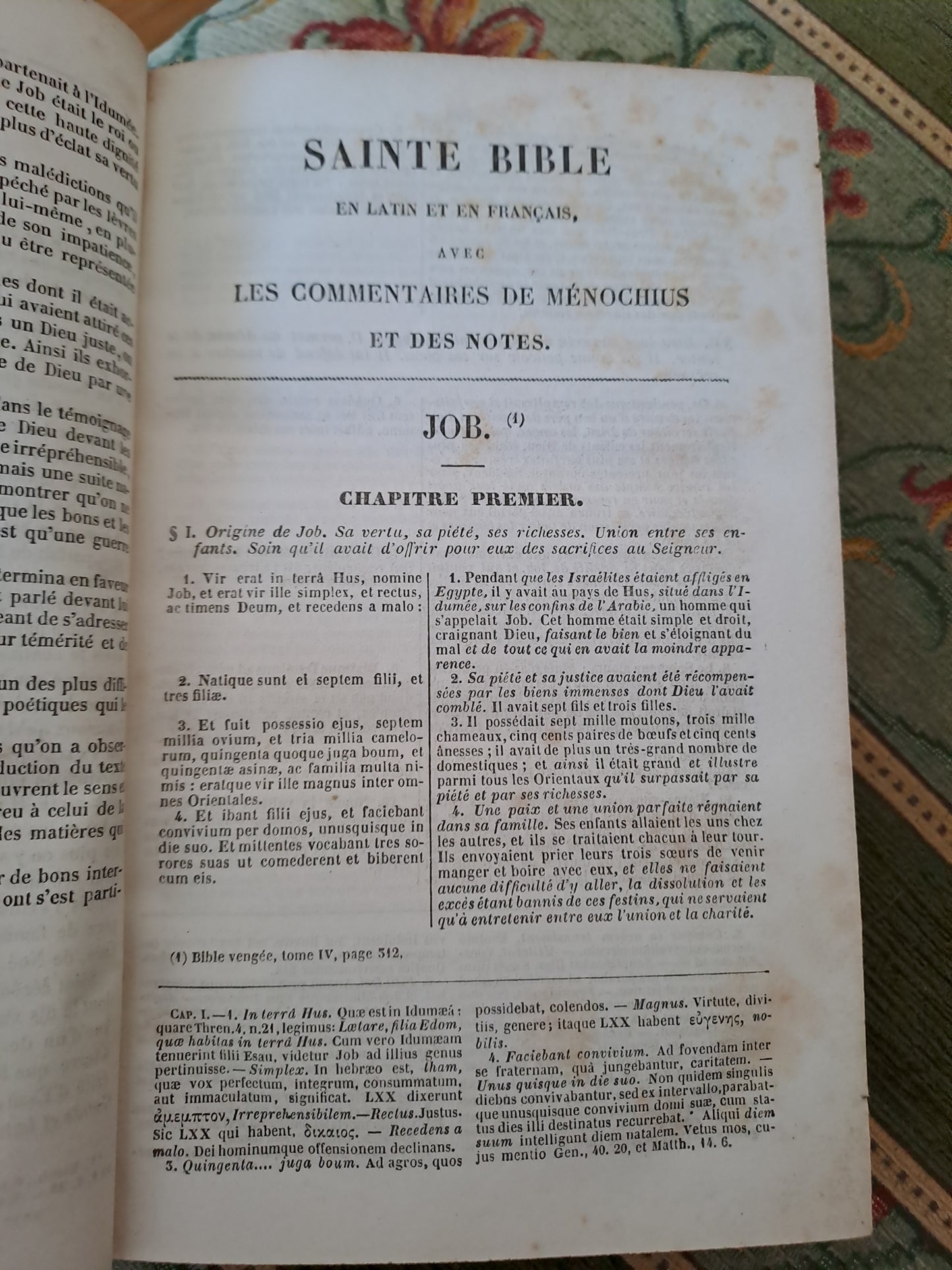Sainte Bible. T3. R. P De Carrières commentaires de Menochius 1854