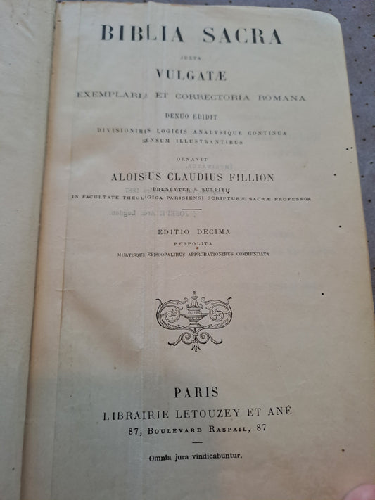 Fillion. Biblia Sacra. Bible en latin.