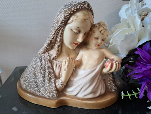 Buste Sainte-Vierge Marie Portant L'enfant Jesus.